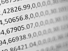 Printed charts with numbers