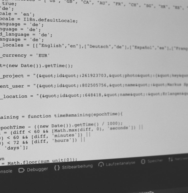 Computer screen showing source code